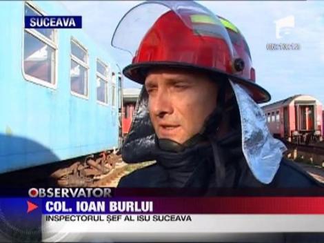 Un vagon de calatori s-a facut scrum intr-o gara din Suceava