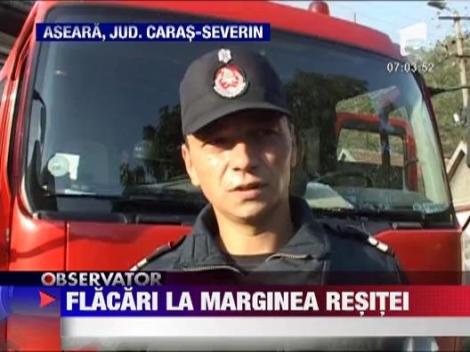 Incendiu de vegetatie la marginea orasului Resita