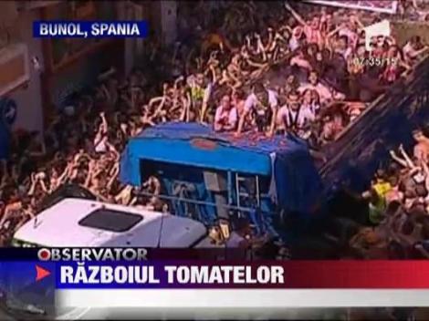 Spania: 120 de tone de rosii, folosite intr-un "razboi traditional"