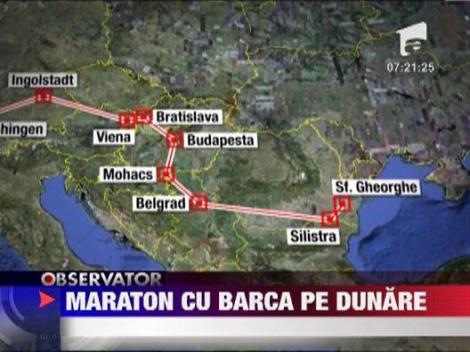 Maraton cu barca pe Dunare: Cei 75 de participanti, pe ultima suta de metri