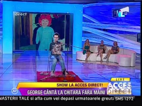 George, chitaristul fara maini, canta melodia "Iris"