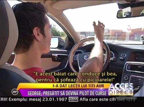 George, cantaretul fara maini, pregatit sa devina pilot de curse