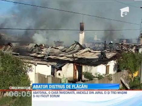 Un abator de langa Baia Mare a fost mistuit de flacari