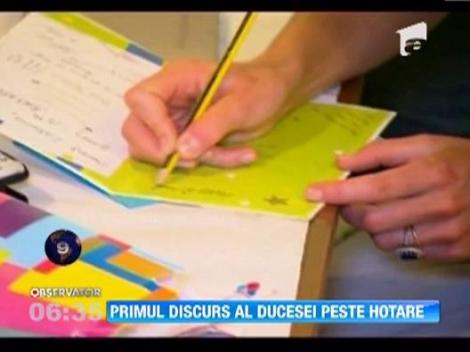 Kate Middleton a sustinut primul ei discurs oficial