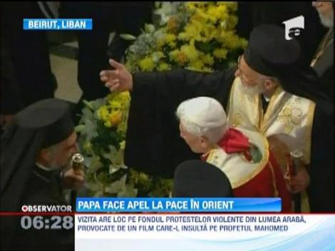 Papa face apel la pace in Orient