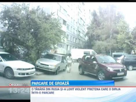 IMAGINI SOCANTE! Si-a strivit cu masina prietena pe trotuar si a plecat