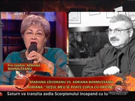 Adriana Bahmuteanu, catre Marioara Zavoranu: "Sotul meu se poate cupla cu oricine"