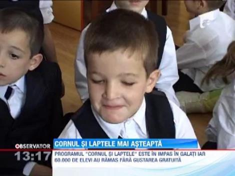 Scoala pe burta goala in Galati: Programul „Cornul si laptele", oprit pentru elevi