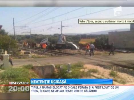Un sofer roman a provocat un accident feroviar in sudul Italiei