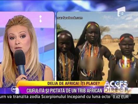 Delia, ciufulita si pictata de un trib african