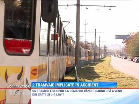 Doua tramvaie s-au ciocnit la Galati: 5 oameni, raniti