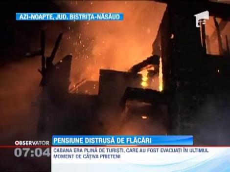 Pensiune mistuita de flacari in Bistrita-Nasaud