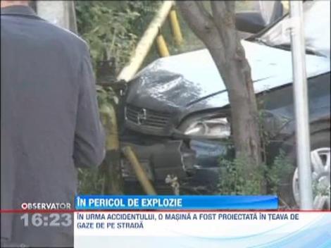 S-a dat alarma in aceasta dimineata la Deva dupa ce o masina a spart o teava de gaz
