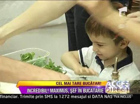 Maximus, baietelul Adrianei Bahmuteanu este pasionat de gastronomie