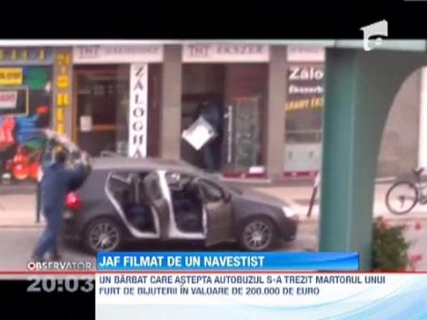 Un navetist din Ungaria a surprins cu telefonul mobil un jaf de aproape 200 de mii de euro