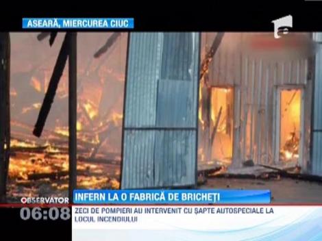 O fabrica de bricheti din rumegus din Miercurea Ciuc s-a facut scrum