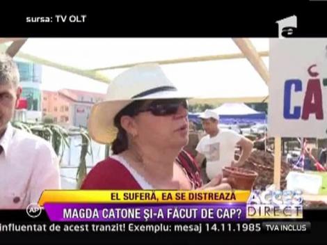 Magda Catone, la distractie dupa ce si-a vizitat sotul bolnav