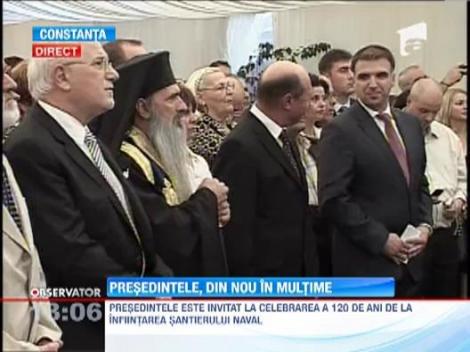 Traian Basescu participa la aniversarea a 120 de ani de la infiintarea Santierului Naval