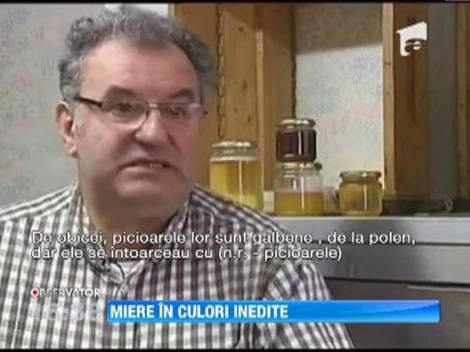 Miere albastra, verde si rosie din cauza unor drajeuri colorate