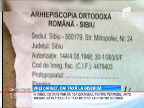 In Sibiu, cei care vor sa dea examenul auto trebuie sa plateasca 5 lei pentru Biserica