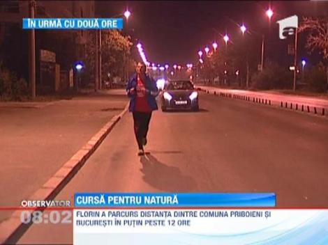 Forrest Gump de Romania a ajuns la Bucuresti. A parcurs peste 110 kilometri in 12 ore!