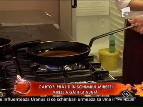 Cartofi prajiti, in schimbul miresei! Dan Badea a fost nevoit sa gateasca pentru rascumpararea sotiei!