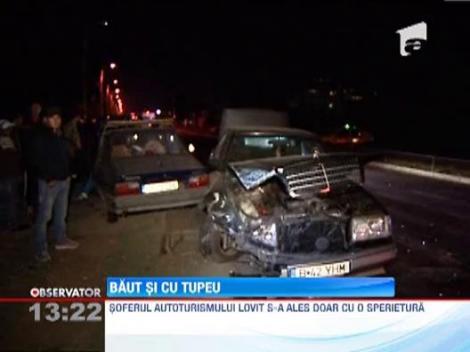 Sofer baut, spectacol in fata politistilor