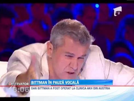 Dan Bittman, operat la corzile vocale