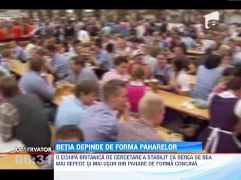 Studiu: Betia depinde de forma paharelor din care se bea