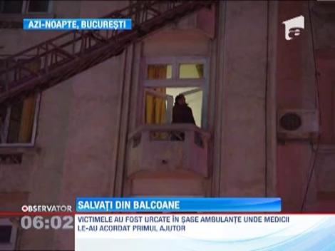 Noapte agitata pentru locuitorii unui bloc din centrul Capitalei! Un incendiu izbucnit in scara cladirii