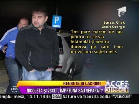 Zsolt Cergo ii cere iertare Nicoletei Luciu