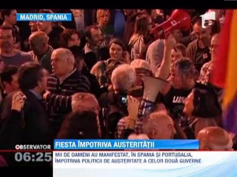 Noi proteste impotriva masurilor de austeritate, in Spania si Portugalia