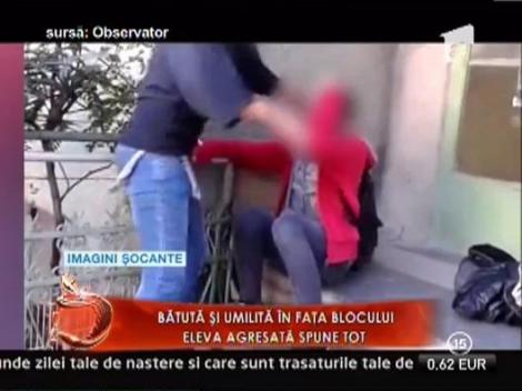 Imagini violente! O eleva din Braila este batuta si umilita de o colega