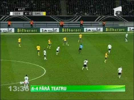 Suedia a remizat senzational cu Germania, dupa ce a fost condusa cu 0-4