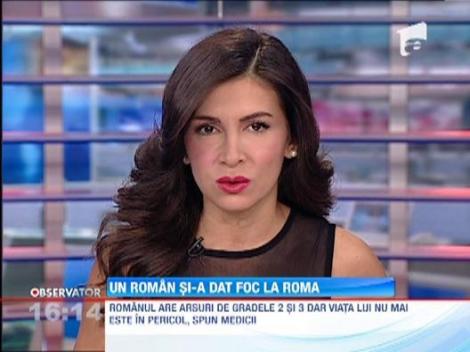 UPDATE! Un roman s-a autoincendiat in fata sediului Presedintiei Italiei, in centrul Romei