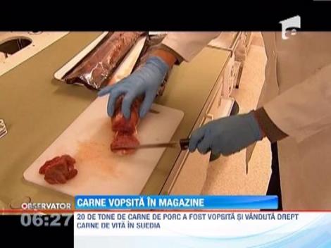 Carne de porc vopsita si vanduta drept carne de vita, in Suedia