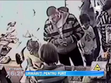 Doi tineri din Targoviste, surprinsi pe camere cand i-au furat telefonul unei vanzatoare