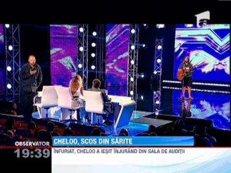 Tensiune maxima in platoul X Factor! Cheloo si-a iesit din sarite cand un concurent l-a anuntat ca poate canta si manele!