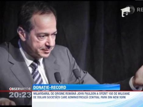 Un miliardar american cu origini romanesti a donat 100 de milioane de dolari pentru intretinerea Central Park