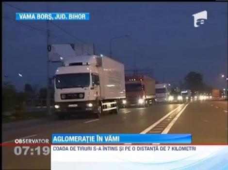 Coloana de zeci TIR-uri in Vama Bors