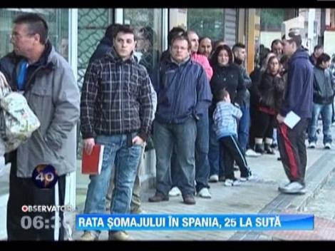 Rata somajului din Spania a depasit 25% din populatia activa