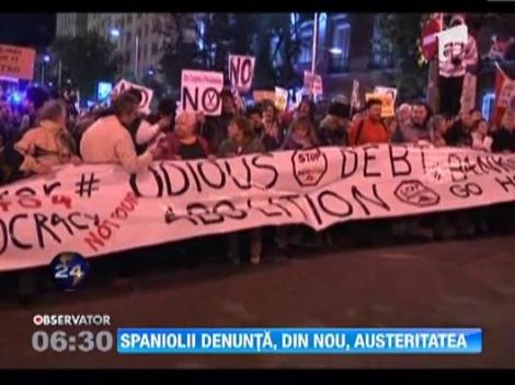 Spaniolii protesteaza, din nou, impotriva austeritatii