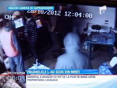 Un barbat beat a devastat un local, dupa ce si-a pierdut banii la jocurile electronice