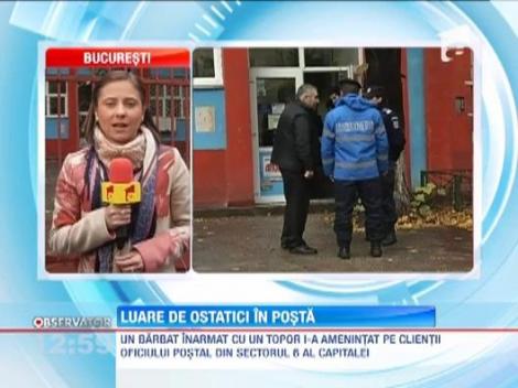 Atac armat cu luare de ostatici intr-un oficiu postal din Bucuresti