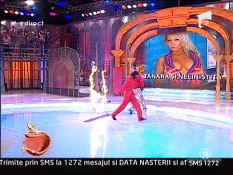 Daniela Crudu a sarit printr-un cerc de foc