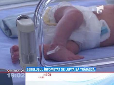 Bebelusul infometat din Targu Jiu duce o lupta contracronometru cu moartea