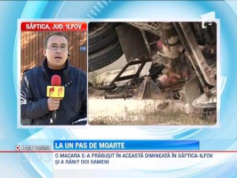 Ilfov: Doi barbati, la un pas sa fie striviti de o macara