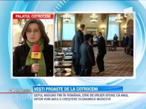 Basescu s-a intalnit cu delegatia FMI. "Cresterea economica a Romaniei va ramane modesta in 2013"