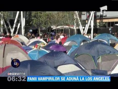 Mii de fani din toata lumea ai ciclului "Saga Amurg" s-au instalat in corturi la Los Angeles, pentru a nu rata premiera ultimului film al seriei