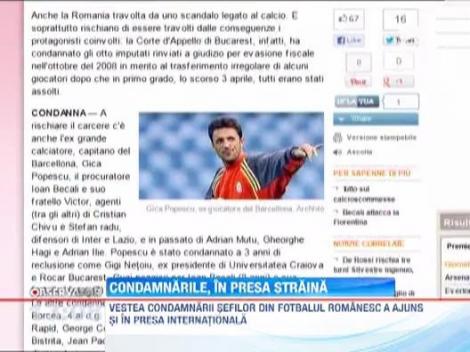Condamnarile sefilor din fotbalul romanesc, in presa sportiva internationala